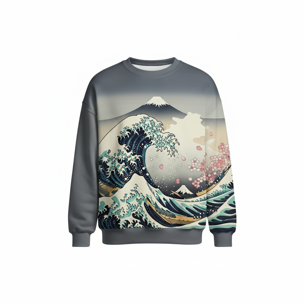 Great Wave Art Sweatshirt – Japanese Print Crewneck