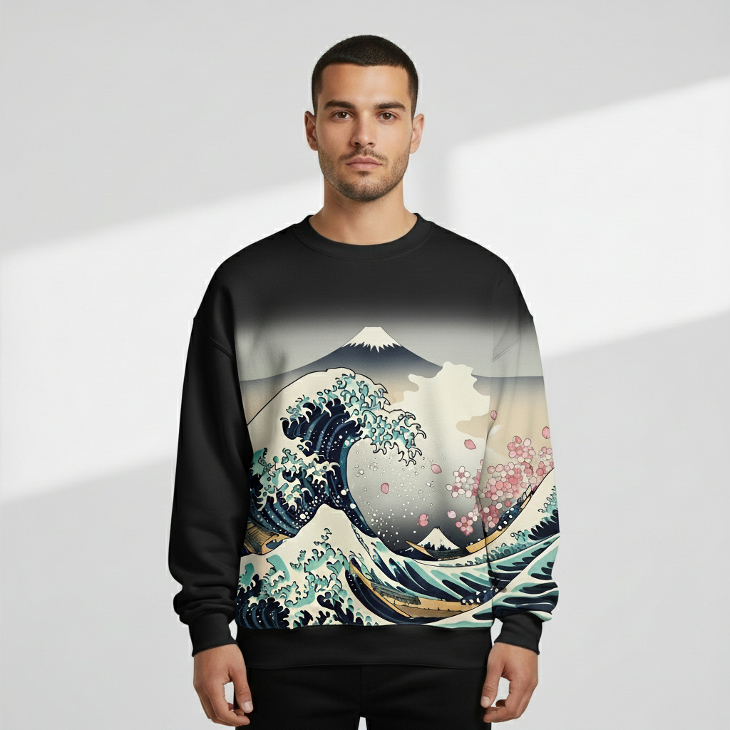 Great Wave Art Sweatshirt – Japanese Print Crewneck